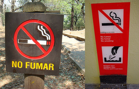 Prohibido fumar en lugares públicos