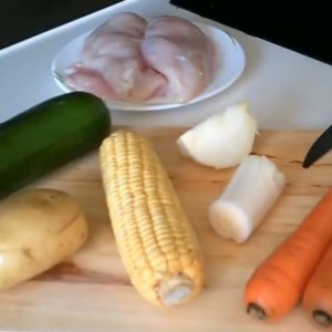 sopa de pollo y verduras